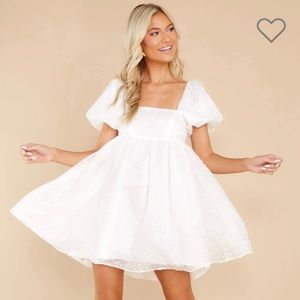 NWT white puff sleeve dress
